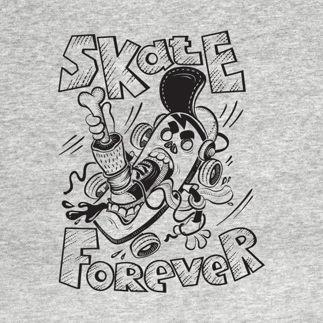 Skate Forever Skateboard Design for Men and Women by Kopirin